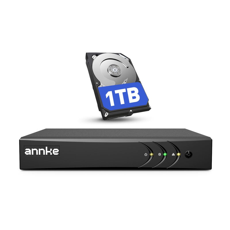 ANNKE مسجل فيديو رقمي أمني 8 قنوات 3K لايت من ANNKE مع قرص صلب سعة 1 تيرابايت، H.265+ هجين 5 في 1 DVR للمراقبة، كشف البشر والمركبات، يدعم 8 كاميرات تناظرية و2 كاميرات IP للمراقبة المنزلية على مدار 24/7 - Image 1